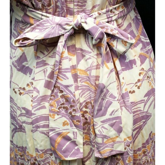 VTG 1970s Womens Maxi Dress Handmade Polyester Purple White Empire Waist - Picture 4 of 7